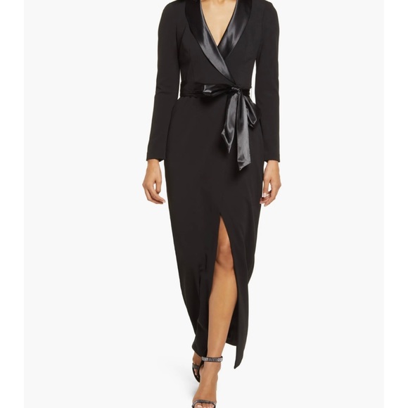 Eliza J  Formal Elegant Long Sleeve Tuxedo Gown Dress 
size 12 or 6 or 4 or 10 - Picture 6 of 12